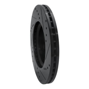 Nissan Altima Brake Rotor (1) - Front Left - R1 Concepts - Drilled & Slotted - Black - `13-`25